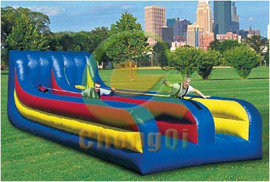 commercial Two lanes inflatable bungee game